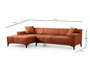 Atelier Del Sofa Sofá Esquinero Naranja Petra L Corner 145x250x86 cm